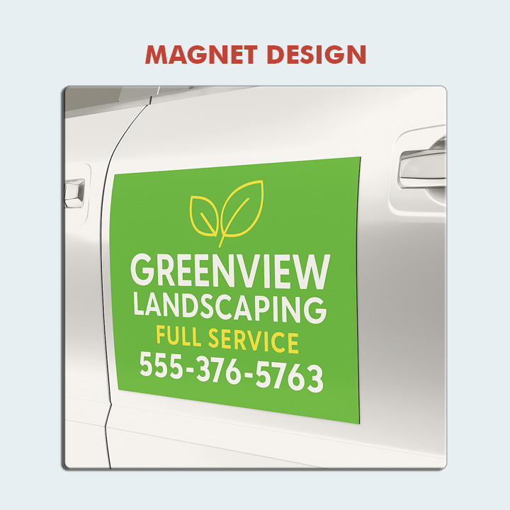 custom vehicle magnet with business logo